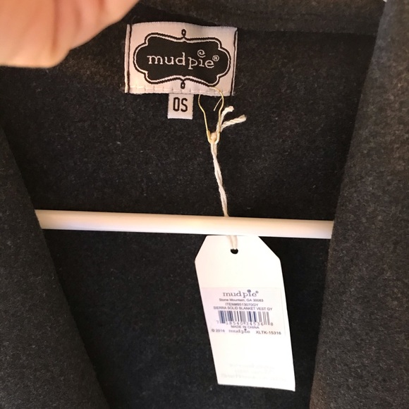NWT Mud Pie Charcoal Vest - Picture 4 of 6
